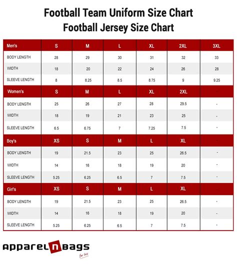 Ladies Jersey Size Chart