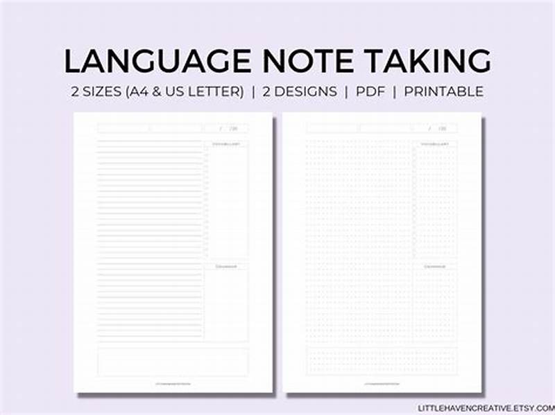 Language Learning Notes Template