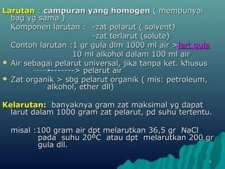 Larutan Homogen Air Gula
