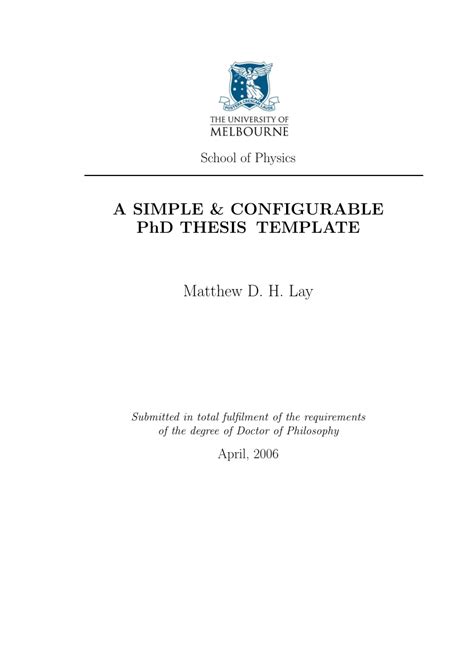 Latex For Thesis Template
