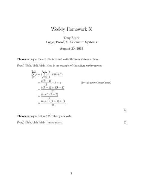 Latex Template For Homework