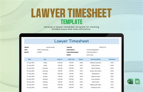 Law Firm Timesheet Template