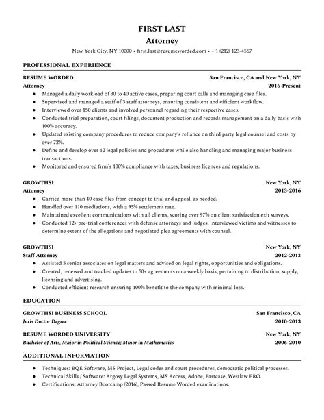 Law Resume Templates