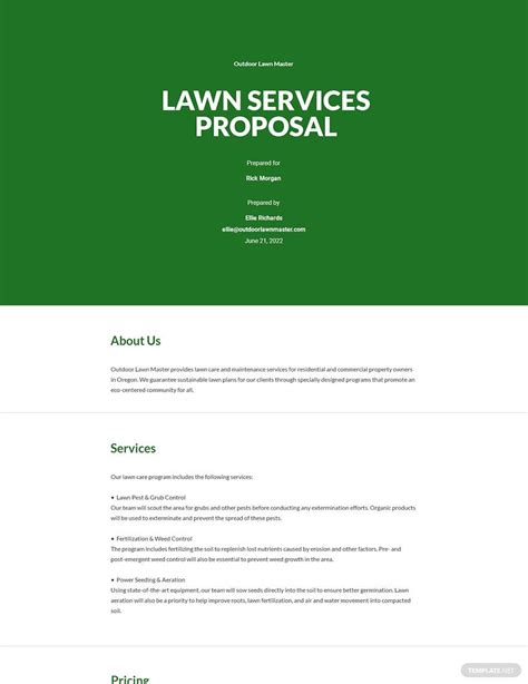 Lawn Proposal Template