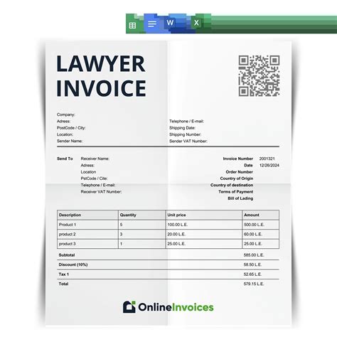 Lawyer Billing Template