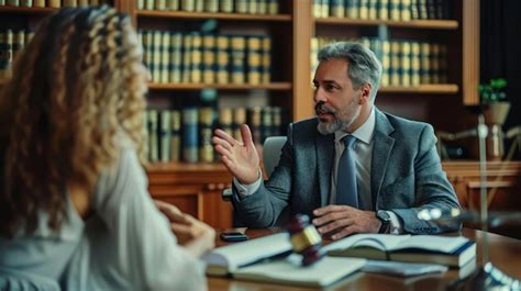 Lawyer consulting with client