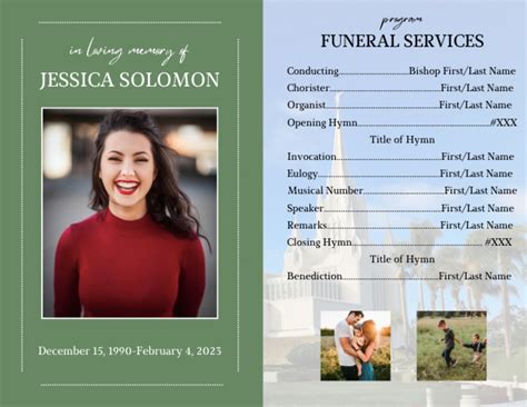 Lds Funeral Program Template