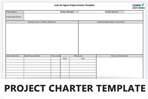 Lean Project Charter Template