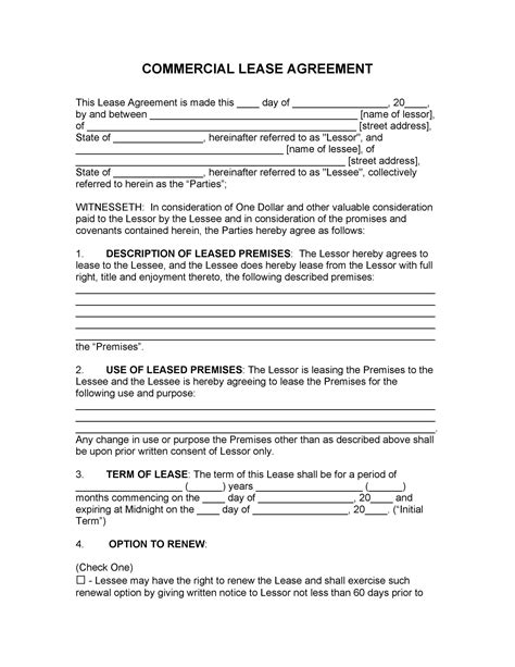 Lease Contract Template Free