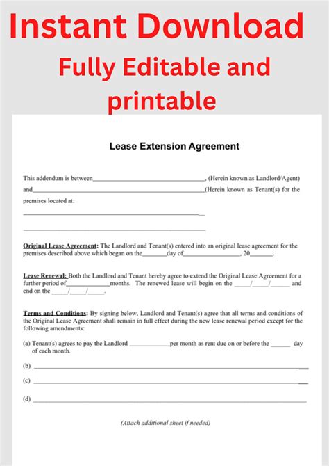 Lease Extension Template
