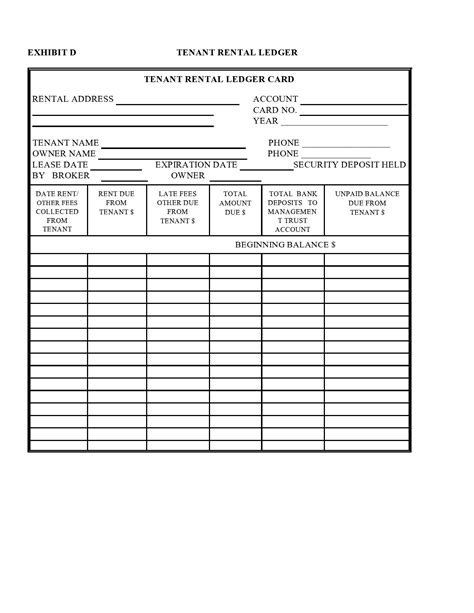 Lease Ledger Template