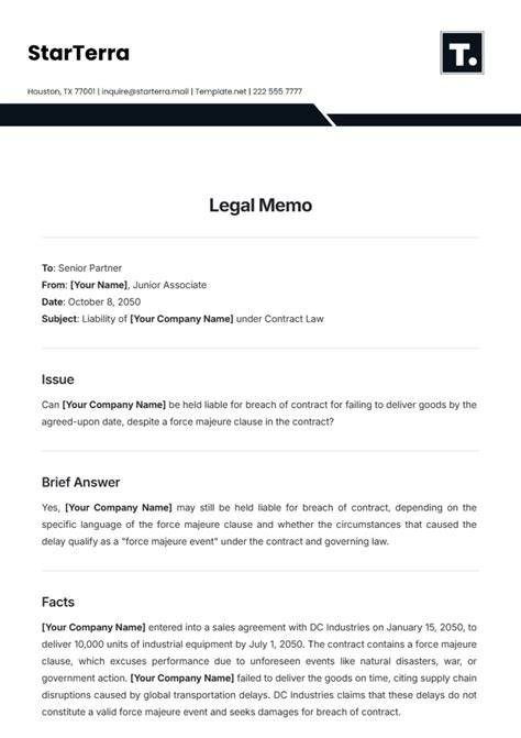 Legal Office Memo Template