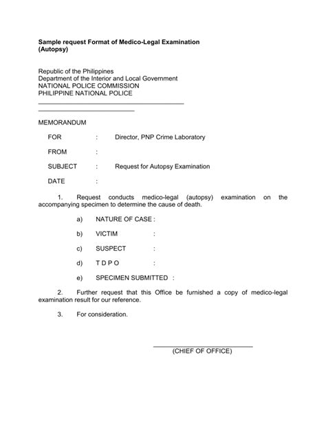 Legal Process Autopsy Request