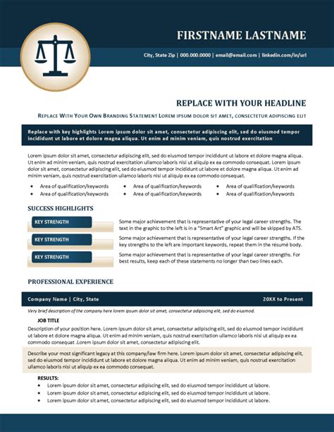 Legal Resume Template Word