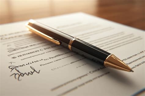 Legal document with pen