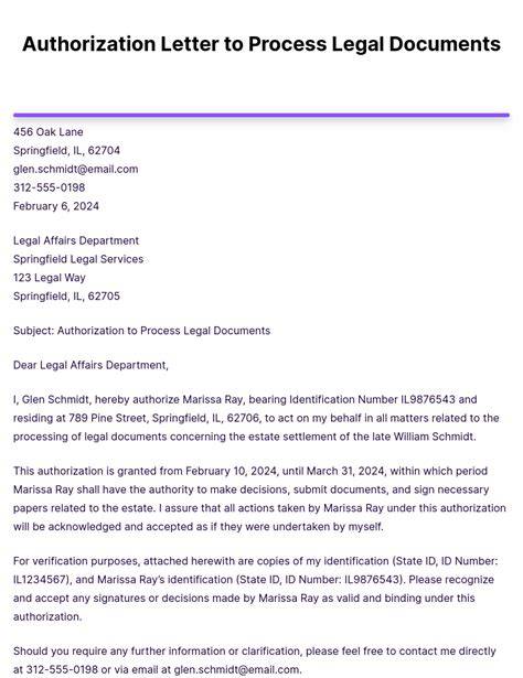 Legal process with depression letter