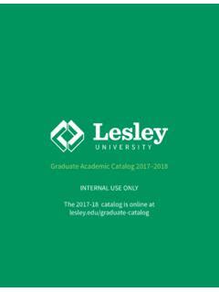 Lesley University Graduate Course Catalog 2018 2019