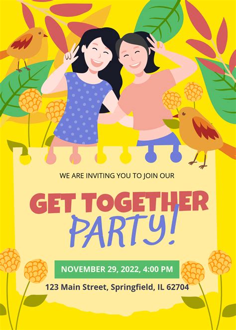 Lets Get Together Invitation Template