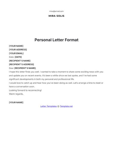 Letter Format Template