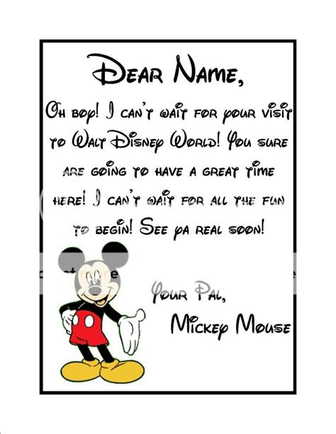 Letter From Mickey Mouse Template Free