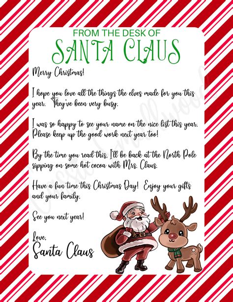 Letter From Santa Christmas Morning Free Printable