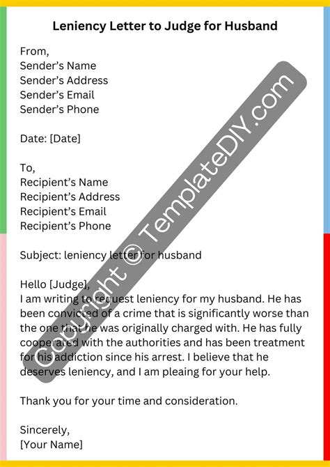 Letter Of Leniency To Judge Template