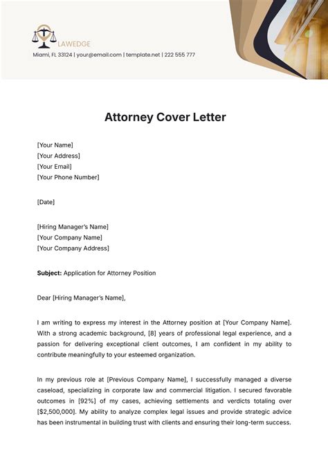 Letter To Attorney Template