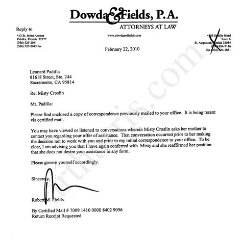 Letter To Lawyer Template