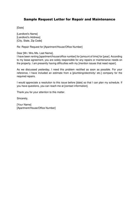 Surat Permohonan Perbaikan