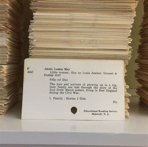 Library Card Catalog Cards For Sale