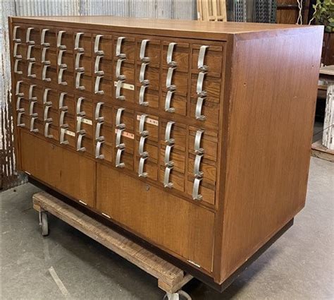 Library Card Catalog Media Cabinet