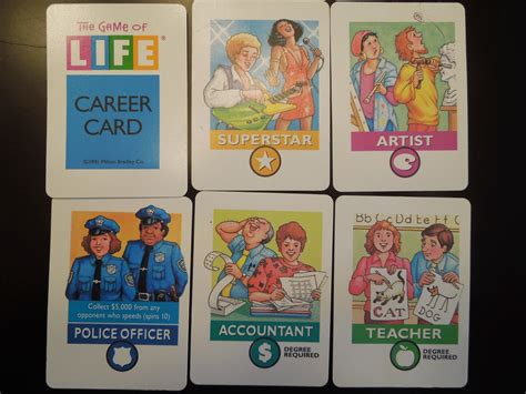 Life Game Career Cards