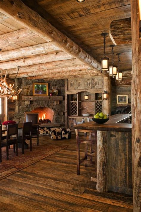 Lighting in Rustic Elegant Cabin Interior