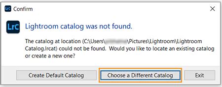 Lightroom Catalog Not Found