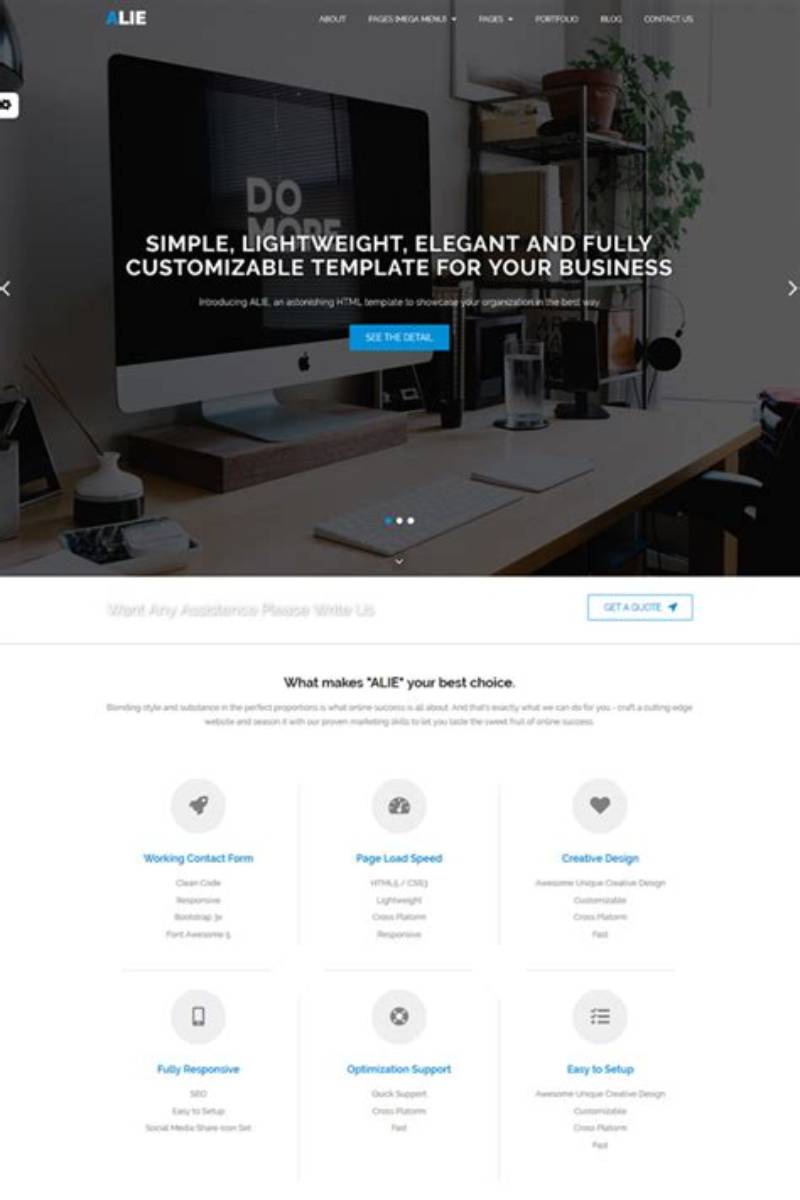 Lightweight Bootstrap Template Tech