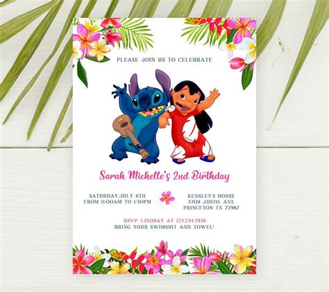 Lilo And Stitch Birthday Invitation Template