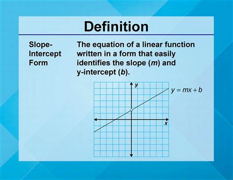 Linear Function In Slope Intercept Form