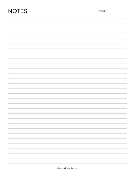 Lined Notes Template