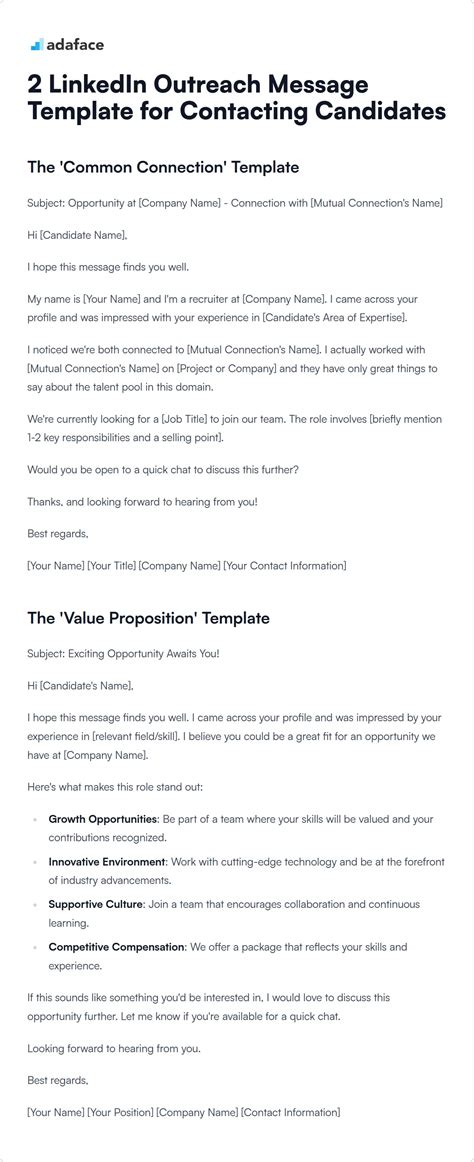 Linkedin Outreach Template
