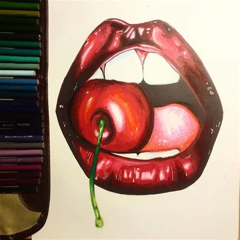 Lips Drawing With Fruit