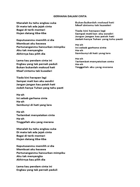 Lirik dalam Musik Dangdut