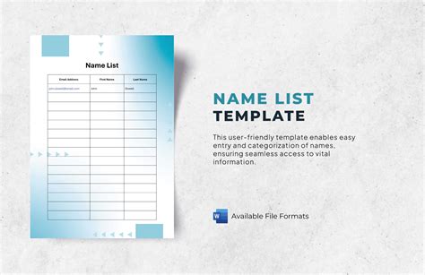 List Name Template