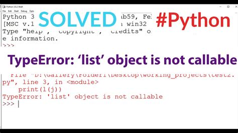 List Object Is Not Callable