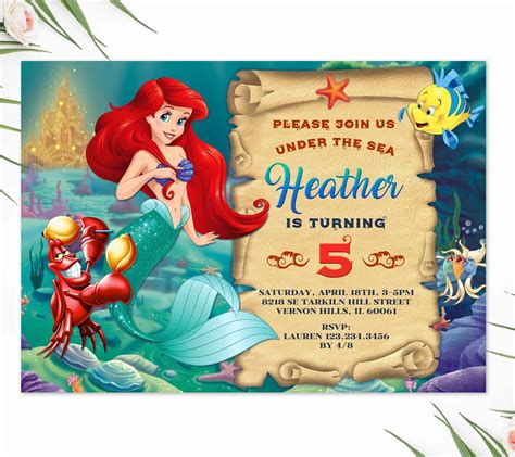 Little Mermaid Invitation Template Free