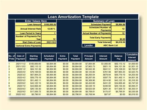 Loan Excel Template