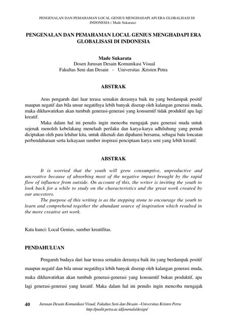 Local Genius dan Era Modern