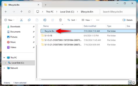 Locating the $Recycle.Bin Folder