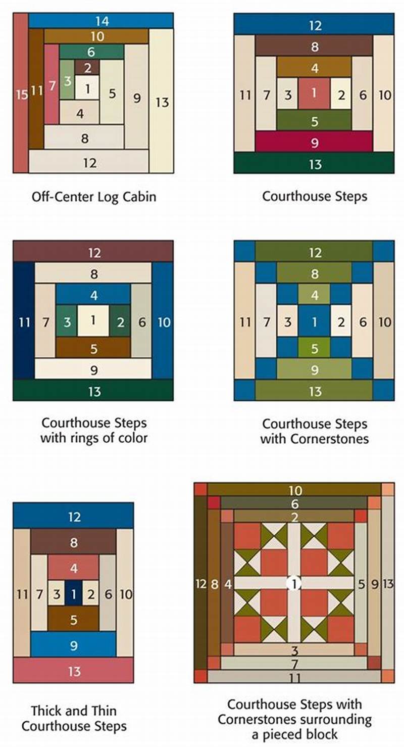 Log Cabin Quilt Block Pattern Variations
