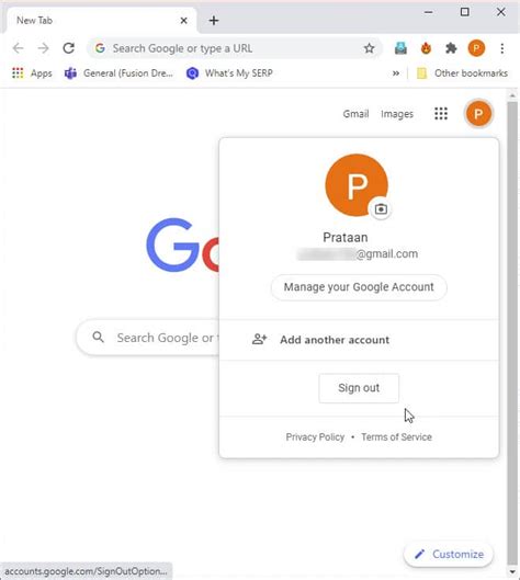 Log Out of Chrome Browser