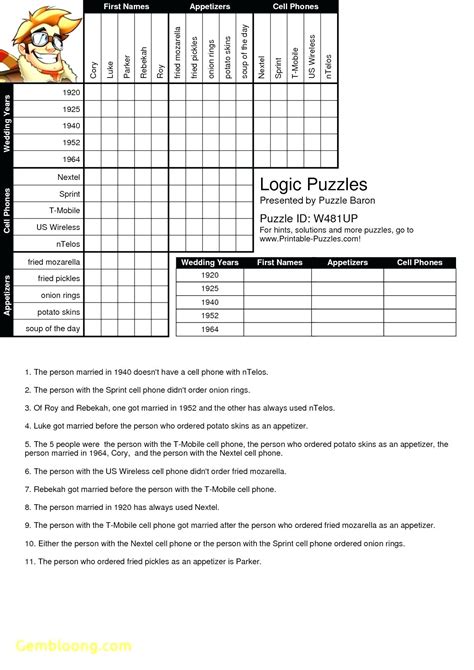Logic Printable Puzzles